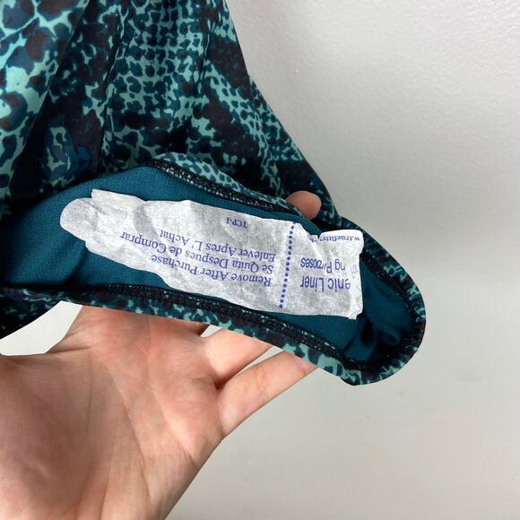 All in Motion Tie Back One Piece Swimsuit Teal Snake Printed Green Blue Medium - Picture 10 of 10